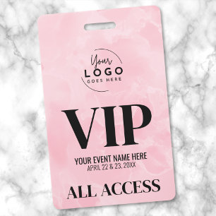 Badge Logo Pink All Access Pass Événement VIP