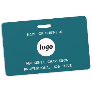 Badge Logo Professionnel Entreprise Nom Vert Sarcelle