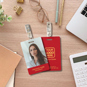 Badge Logo professionnel moderne Red Gold Photo employé