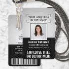 Logo QR Code Barres Code Photo ID Employé Argent N