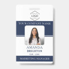 Logo QR Code photo d'employé bleu marine blanc 