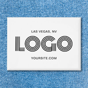 Badge Logo rectangulaire moderne blanc