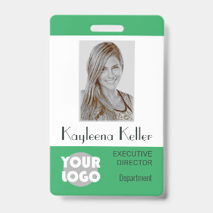 Badge Logo vert Turquoise simple Code à barres Départeme