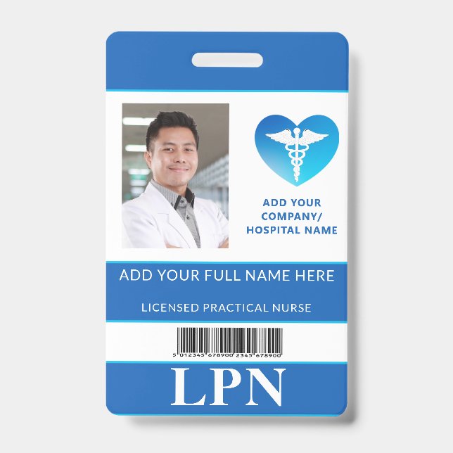 Badge LPN vertical, infirmière pratique autorisée, ID ph (Front)