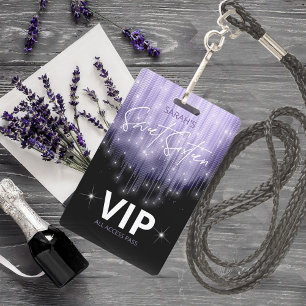 Badge Lumières en Cascade Sweet 16 Violet ID790