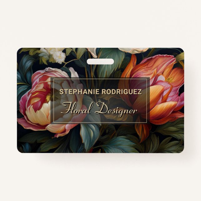 Badge Luxueuse peinture florale hollandaise Design flora (Devant)