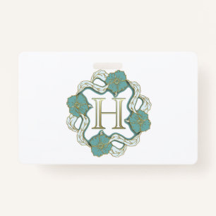 Badge Ma signature avec la lettre h,