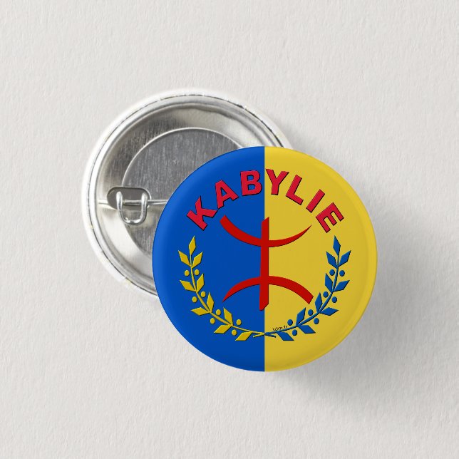 badge mak kabylie  rond 3.2 1 inch round button (Front & Back)