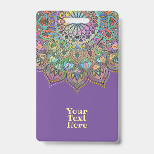 Badge Mandala coloré chic de style indien 1