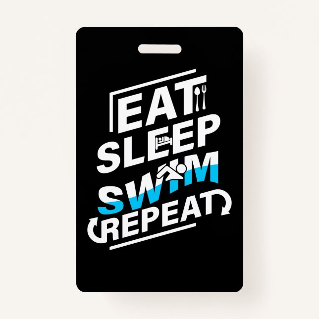Badge Mangez Sleep Swim (Devant)