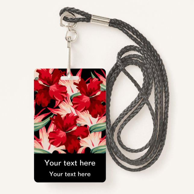 Badge Manifestation Tropical Hawaiian Theme Event And ID (Devant avec lanière)