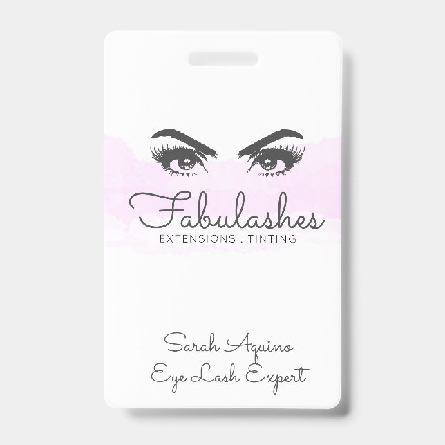 Badge Maquillage Artiste Lashes Yeux Extensions Broches (Front)