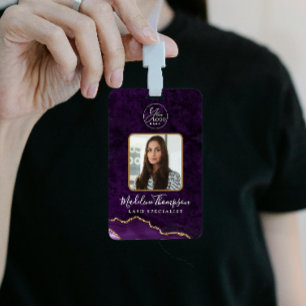 Badge Marbre d'agate pourpre Logo d'entreprise Identifia