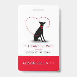 Badge Marcheur de chiens / Assis pour soins aux animaux 
