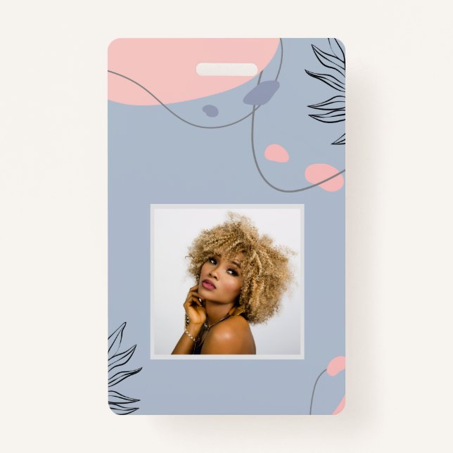 Badge Mariage Abstrait moderne scandinave japonais (Devant)