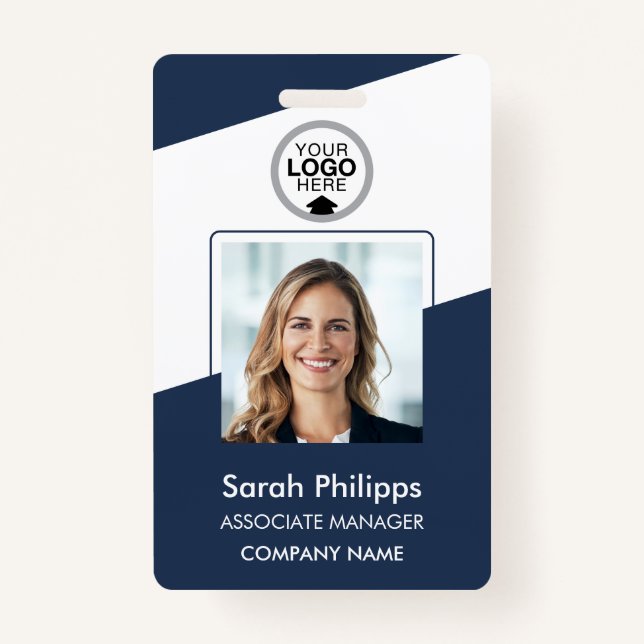 Badge Marine | Code photo de l'employé Insigne de sécuri (Devant)