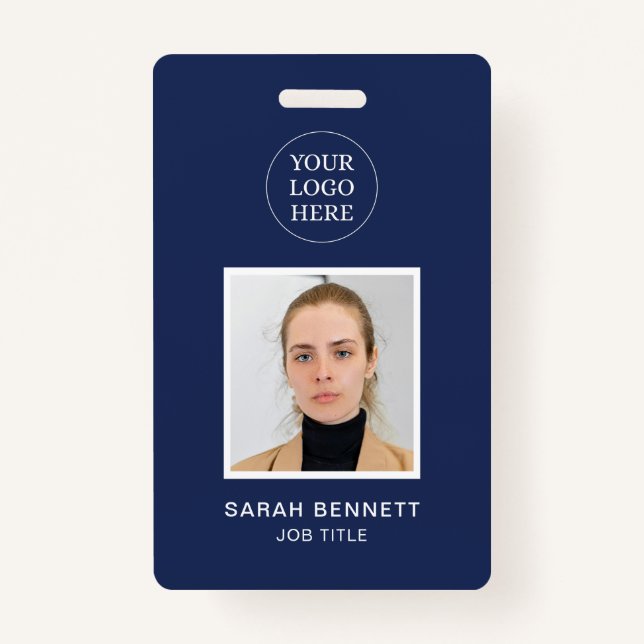 Badge Marine Professionnel Employé Bureau Photo ID Compa (Devant)