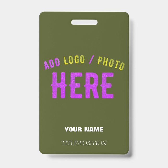BADGE MARQUE VERIFIEE VERT ARMEE PERSONNALISEE MODERNE E (Avant)