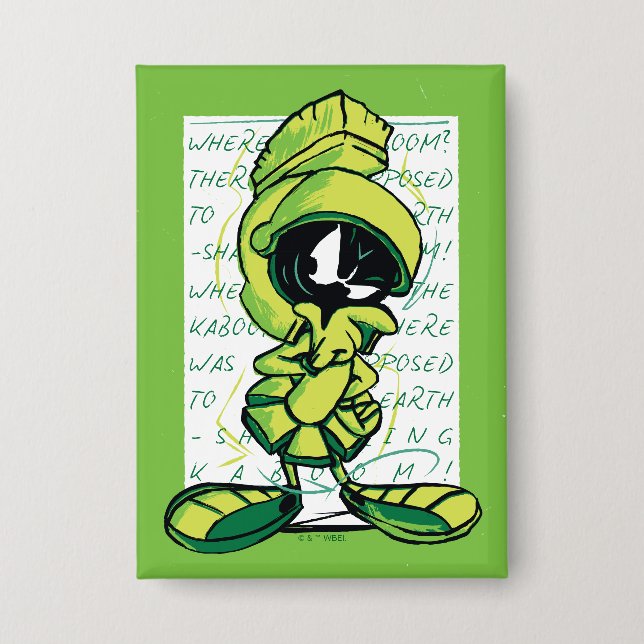 Badge MARVIN THE MARTIAN™ - Croquis (Recto)