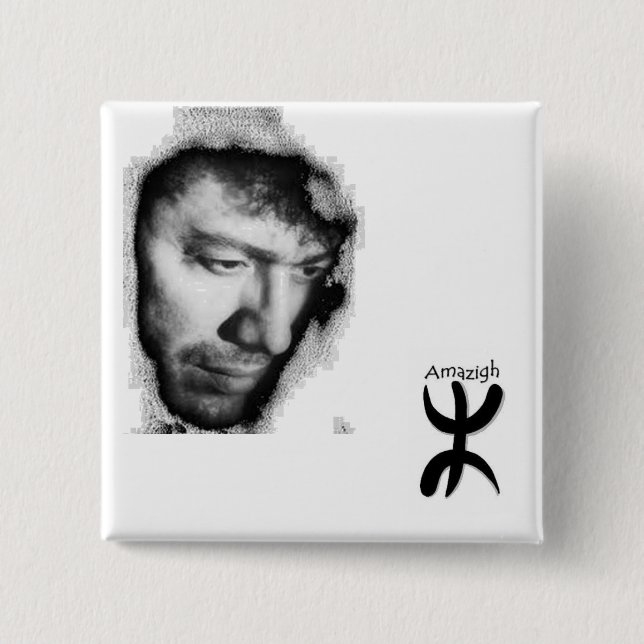 Badge Matoub Lounès 2 Inch Square Button (Front)