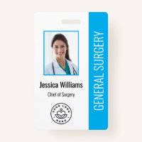 MD Doctor Hospital Médicale Employé Photo ID bleu