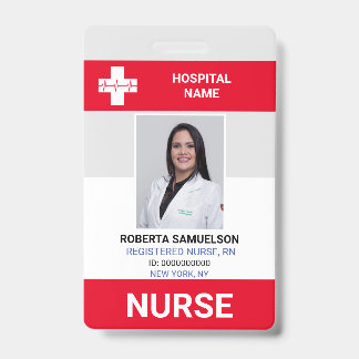 Badge MÉDECIN INFIRMIÈRE Soins de santé d'urgence Rouge