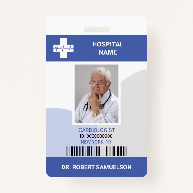 Badge MÉDECIN MÉDICALE NURSE Code barre des soins de san (Devant)