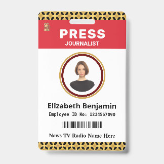 Badge Média Passe Journaliste Carte d'identité photo per