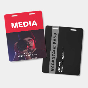 Badge Média Photo Fond Passeport Backstage ID