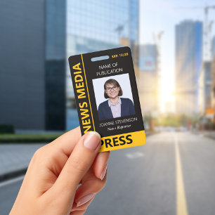 Badge Média Presse Photo Yellow Black News