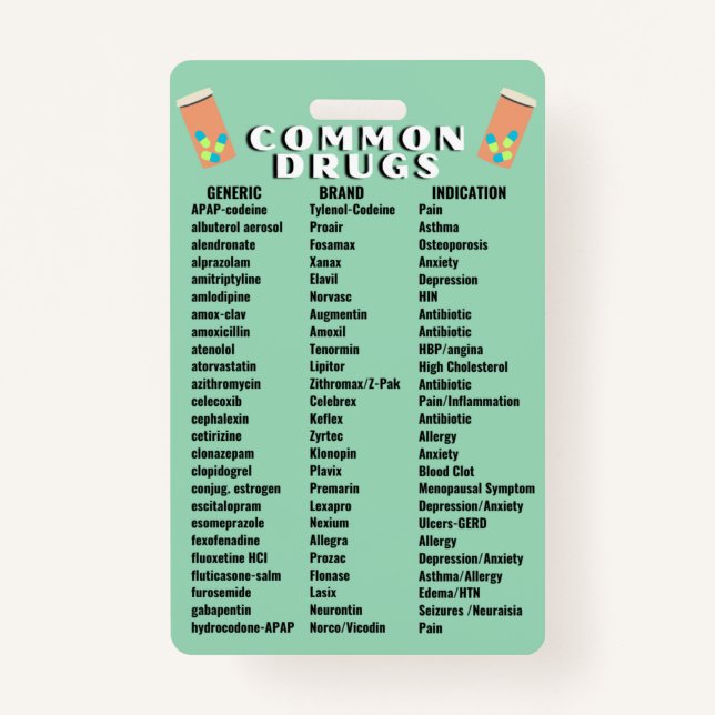 Badge Médicaments communs 2.0 (Devant)