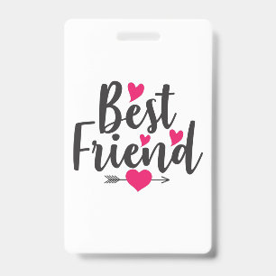 Badge Meilleur ami de couple d'art cœur