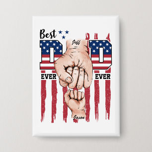 Badge Meilleur papa jamais - Fist Bump USA Drapeau - 1 e