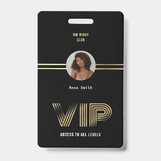 Badge Membre d'accès VIP Photo en feuille d'or Nighclub