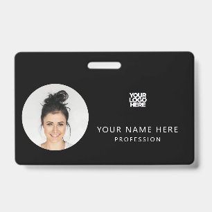 Badge Même avant et arrière Photo de l'employé, logo,