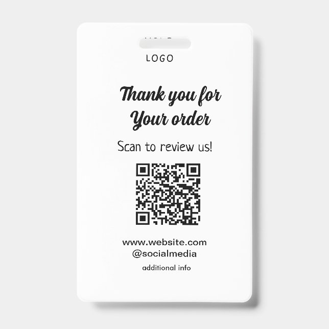 Badge Merci pour l'analyse de commande Révisez-nous le l (Front)