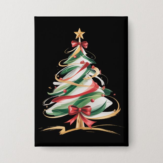 Badge Merry and Bright Trees Christmas Holiday Winter  (Recto)