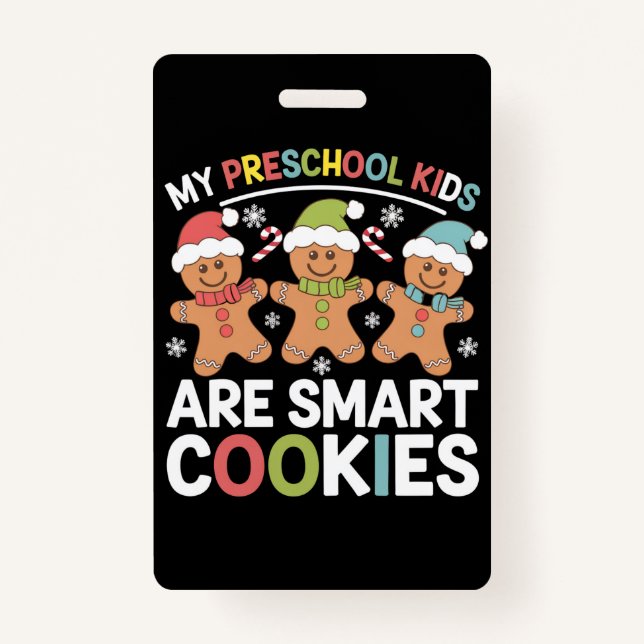 Badge Mes enfants d'âge préscolaire sont des cookies int (Devant)