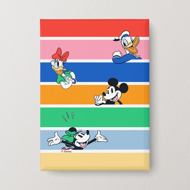 Badge Mickey & Friends Pop-Out Color Striped Graphic (Recto)
