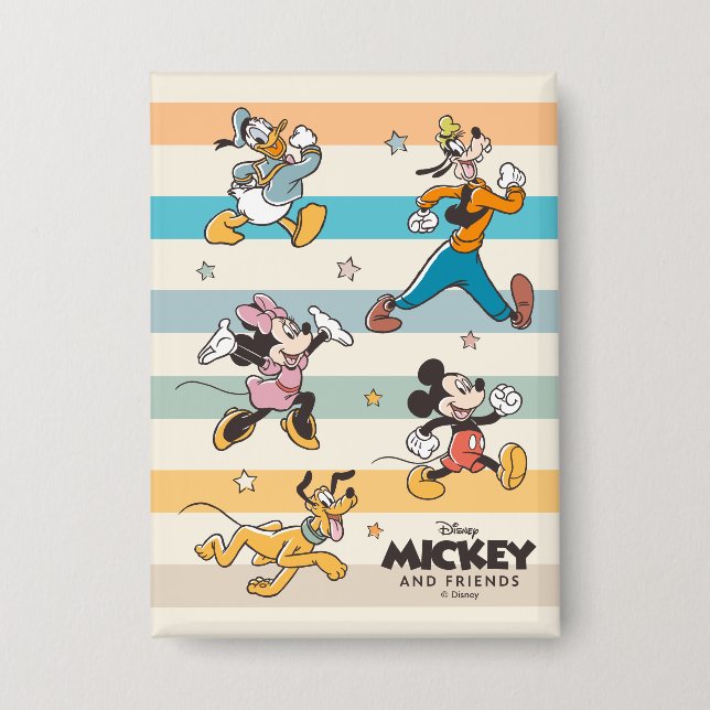 Badge Mickey & Friends Retro Stars and Stripes Graphic (Recto)