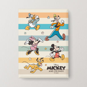 Badge Mickey & Friends Rétro Stars and Stripes Graphique