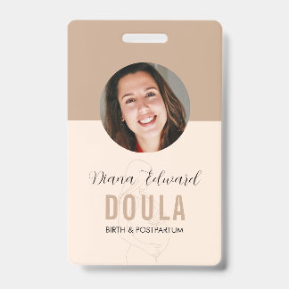 Badge Minimal Doula Identity Photo Design in Soft Beige