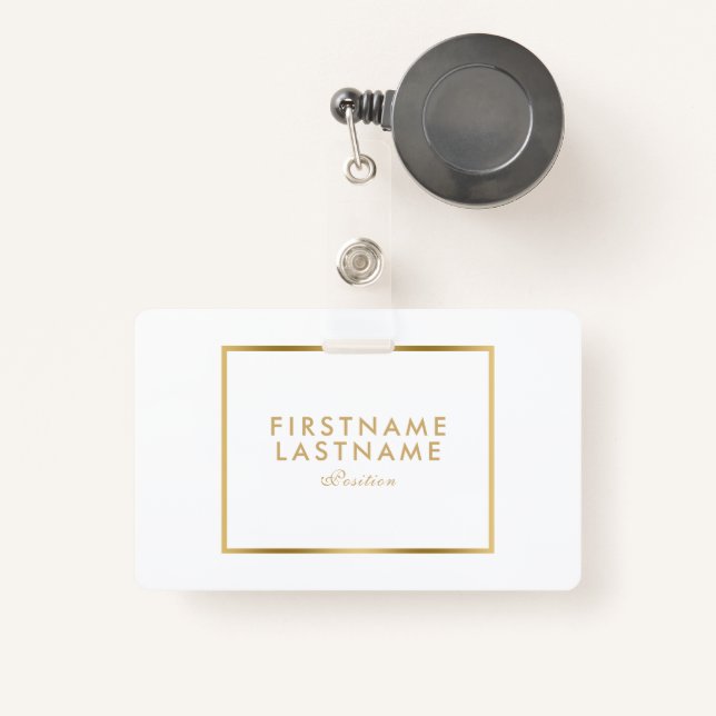 Badge Minimalisation du cadre de la boîte d'or (Front with Retractable)