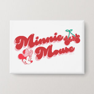 Badge Minnie Mouse Cerise Douce Script