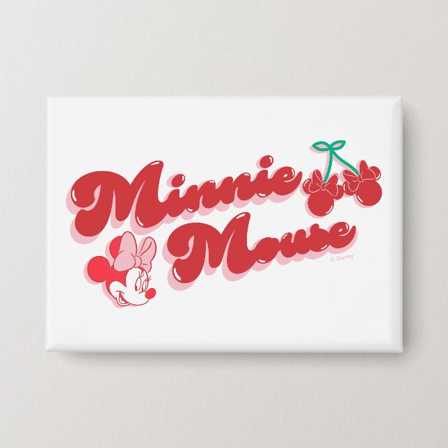Badge Minnie Mouse Cerise Douce Script (Recto)