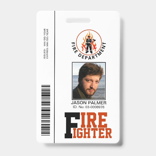 Badge Modèle de carte d'identité photo du département de (Avant)