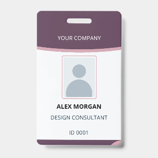 Badge Modèle de carte d'identité professionnelle courbée