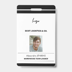 Badge Modèle de code nu pour le nom de photo d'employé d