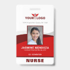 Modèle de logo photo rouge Nom de l'employé ID de 