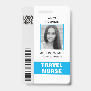 Badge Modèle de photo ID de logo d'infirmière itinérante